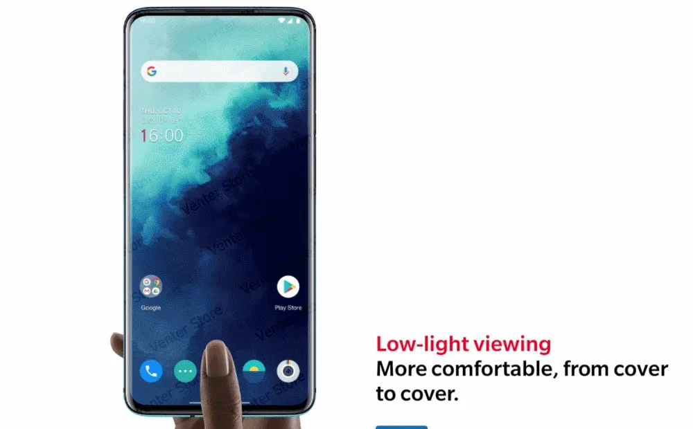 OnePlus 7T Pro Global ROM Snapdragon 855 Plus 8GB 256GB 6.67'' Fluid AMOLED 90Hz Refresh Rate Screen 48MP Triple Cam 4085mA
