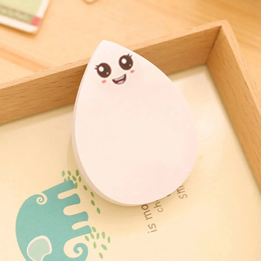 DC008 милые в форме капли воды Липкие заметки Kawaii школьные принадлежности Smile Post it