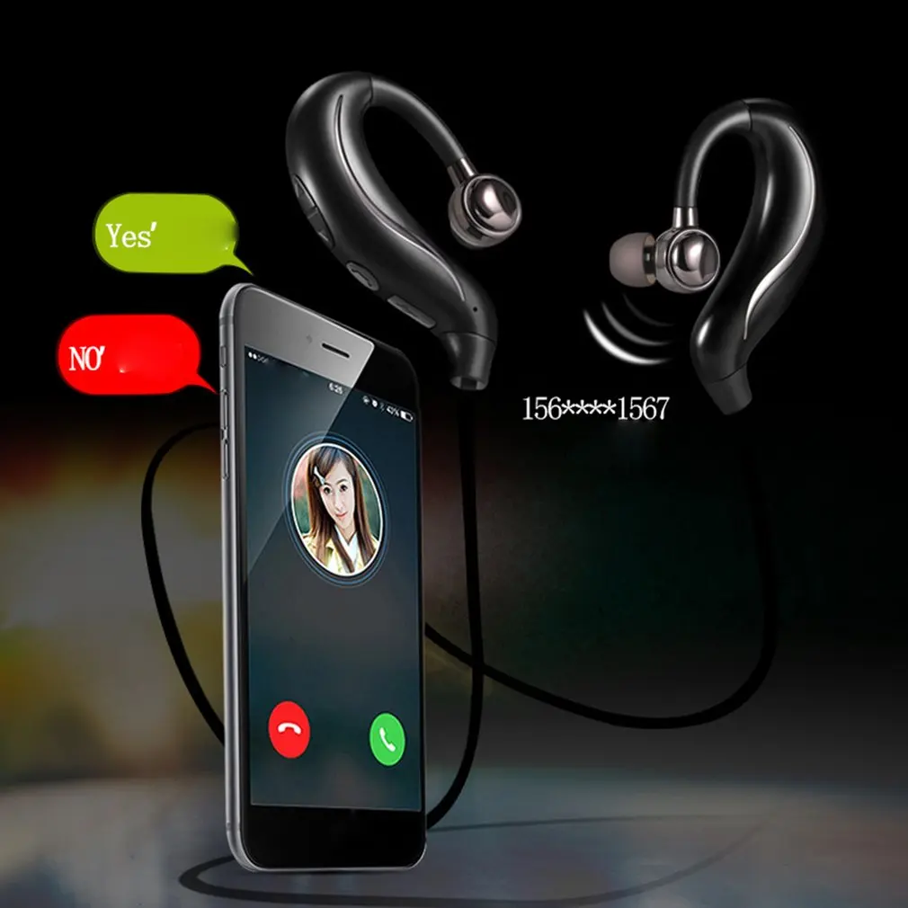 Заднее крепление в ухо Беспроводная гарнитура Спортивная bluetooth-гарнитура, беспроводная стерео bluetooth-гарнитура с микрофоном