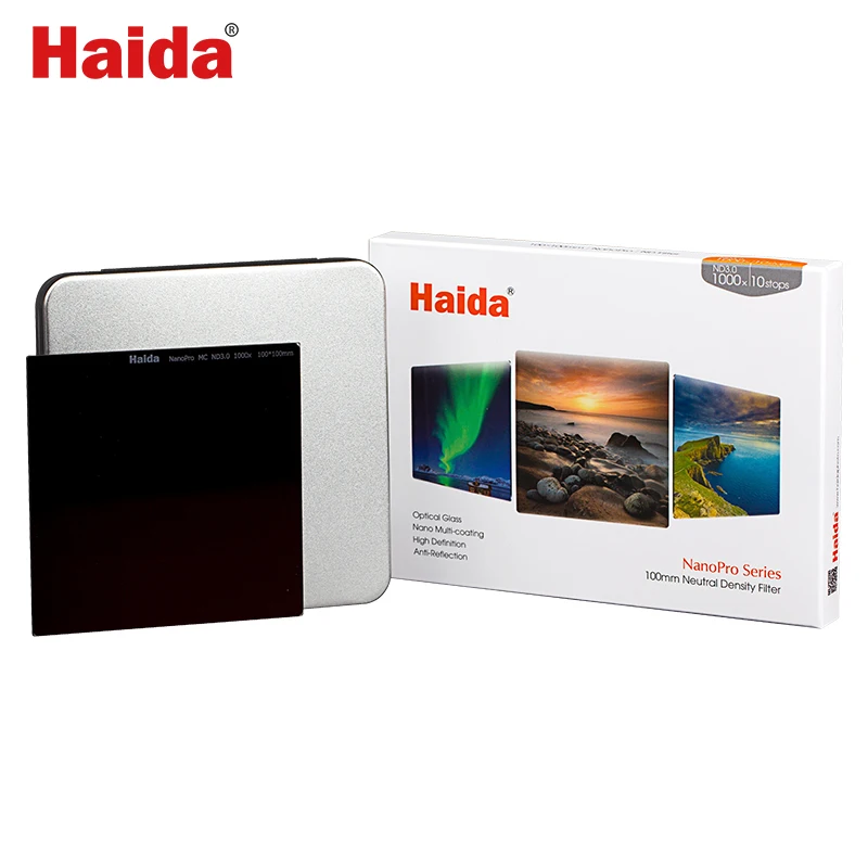 

Optical Glass 100x100mm Nanopro Version ND 0.9 1.8 3.0 8x 64x 1000x (3 6 10 Stops) Square Neutral Density Filter