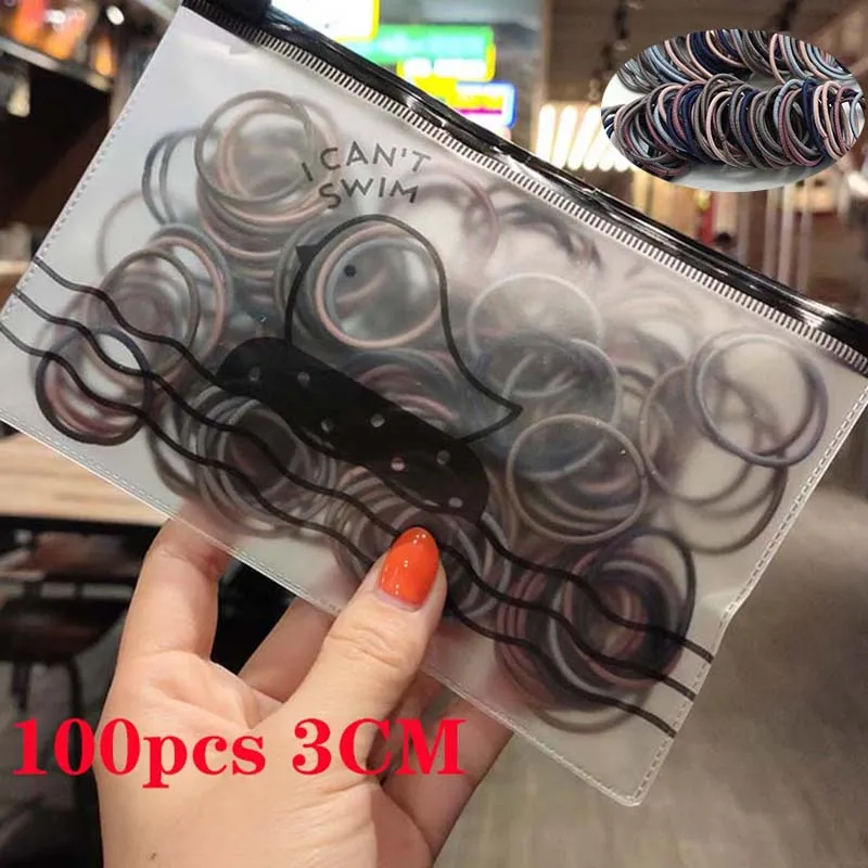 30 50/100 шт./компл. нарисованной длинноволосой девочкой аксессуары цветные маленькие резинки для волос Дети хвост держатель резинки головная повязка для малышей - Цвет: 30