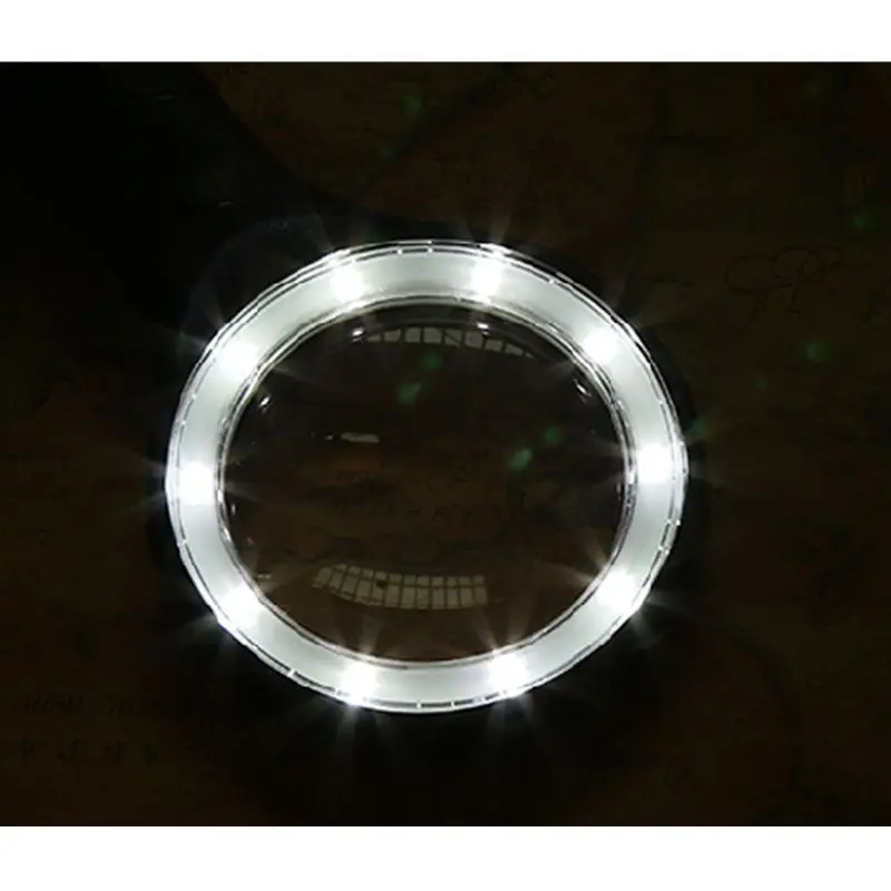 

Handheld Magnifier Illuminated 12 LED Lights High Magnification Glass Upgraded for Seniors Reading Stamp Map Jewelry