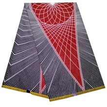 Анкара, Африка набивная ткань с воском гарантированное настоящий голландский воск ткань красный и черный узор Высокое качество швейный материал 6 ярдов \ Лот