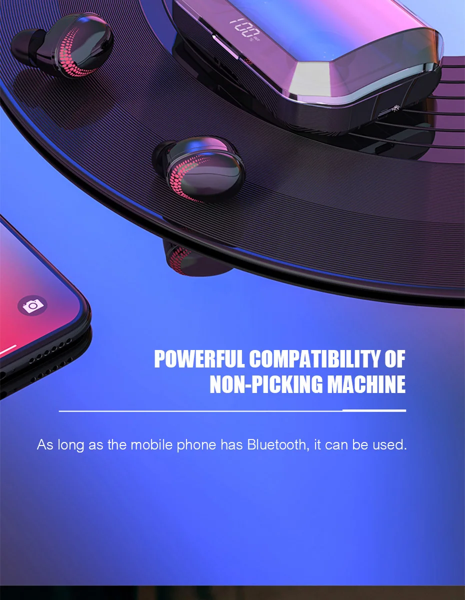 TWS Bluetooth 5,0 наушники настоящие Спортивные Беспроводные Наушники дисплей сенсорное управление 8D стерео наушники Водонепроницаемая гарнитура для телефонов