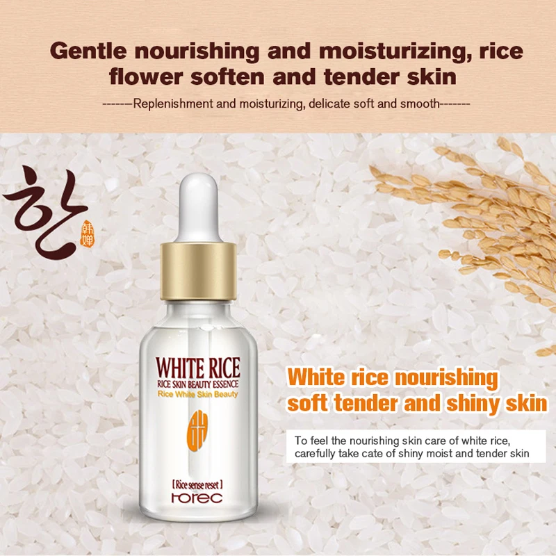 HOREC White Rice Whitening Essence Moisturizing Nourishing Anti Wrinkle Face Serum Face Fine Lines Acne Treatment Skin Care 15ml HOREC White Rice Whitening Essence Moisturizing Nourishing Anti Wrinkle Face Serum Face Fine Lines Acne Treatment Skin Care 15ml