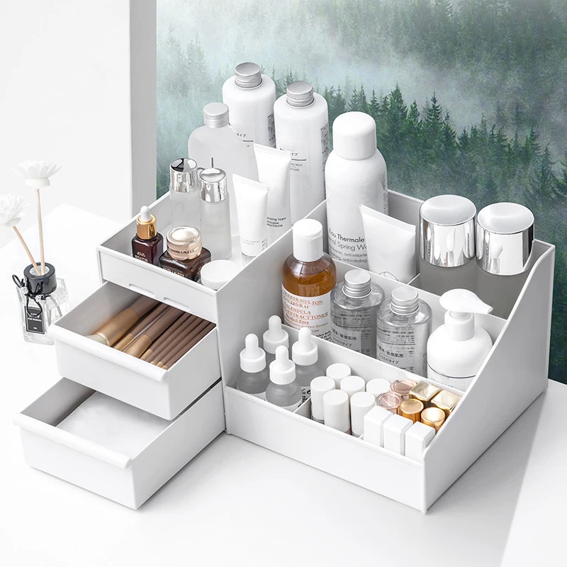 

Makeup Organizer for Cosmetic Large Capacity Cosmetic Storage Box Organizer Desktop Jewelry Nail Polish Makeup Drawer Container