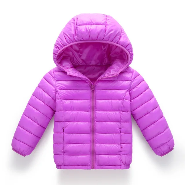 Детская зимняя куртка для детей, спортивные куртки для девочек, теплое хлопковое пальто, одежда для малышей, теплое пальто, одежда для подростков - Цвет: Фиолетовый