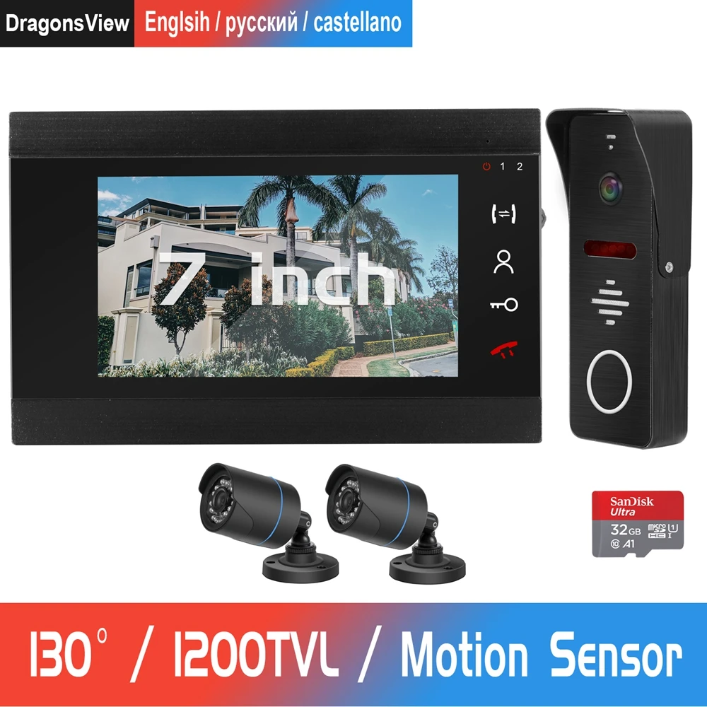 Wired Video Door Phone 130° Wide Angle Doorbell Camera with CCTV Camera Support Motion Detection Record 7 inch Intercom Doorbell Wired Video Door Phone 130° Wide Angle Doorbell Camera with CCTV Camera Support Motion Detection Record 7 inch Intercom Doorbell