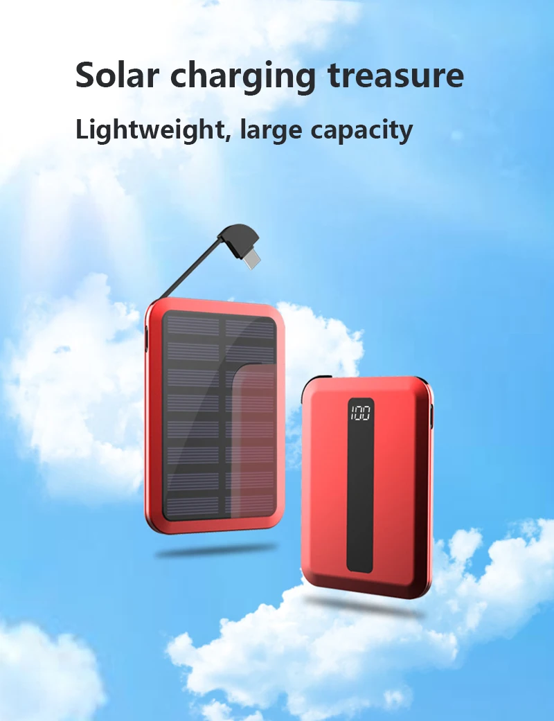בנק הטענה סולארי לטלפון הנייד 10000mAh