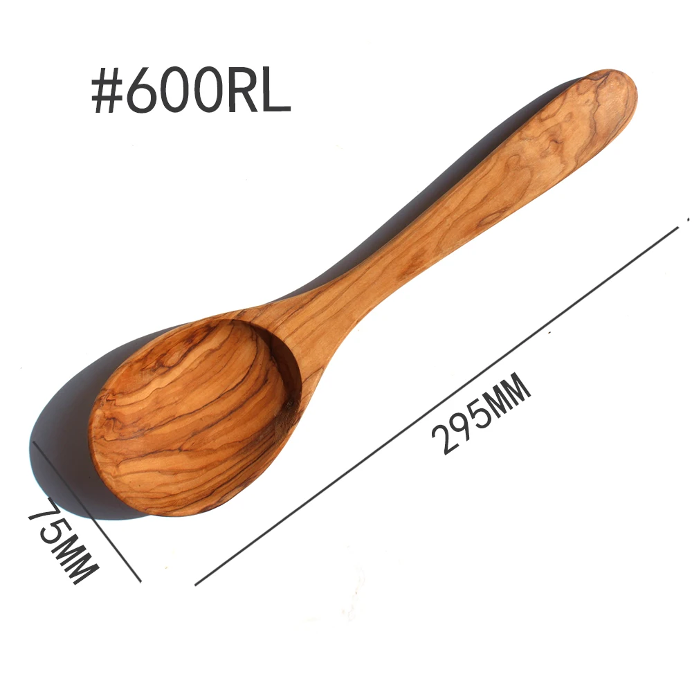 Оливковая деревянная утварь кухонные принадлежности деревянная лопатка и ложка ручной работы# 600R - Цвет: 600RL LARGER