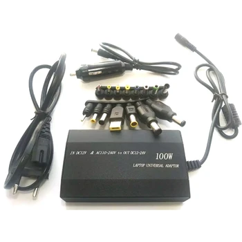 

100W Universal Laptop Power Supply Adapter Car Charger for Laptop/Mobile Phone USB Power and 15 Connectors -EU Plug