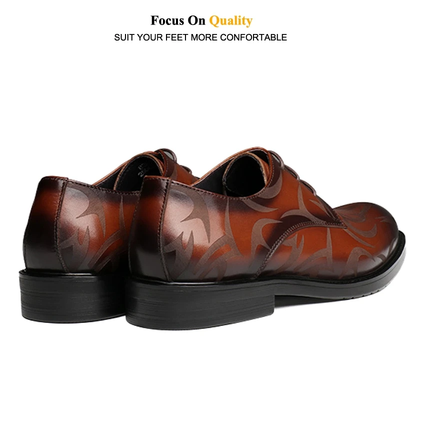 Elegant Genuine Leather Men's Derby Oxfords Pointed Toe Laces Man Wedding Bridal Flats Formal Dress Handmade Party Shoes YMX710