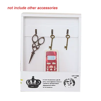 

Key Locker Three Hook A Bucket House Wall-mounted Wood Racks Decoration Display Holder Storage Box