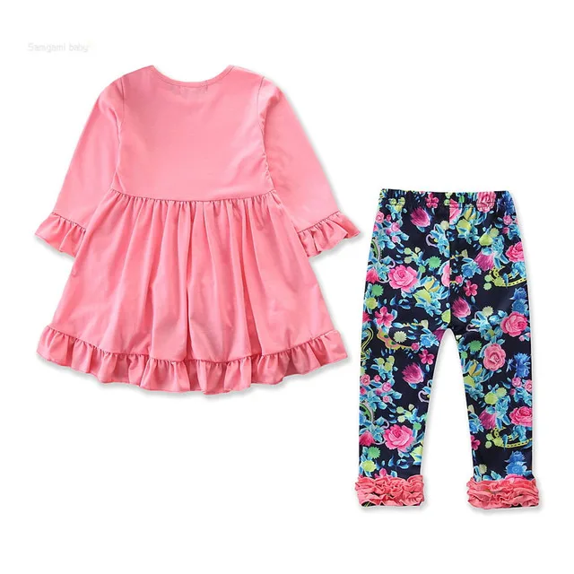 

Brand New Baby Girls Clothing Sets Summer and Spring Infant Petal Short Sleeve T-shirts Pants 2pcs Toddler Newborn Girl Clothes