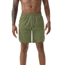 2019 Новая мужская мода 2 в 1 шорты обтягивающие спортивные многофункциональные фитнес-спортивные шорты для бега со встроенными карманами на