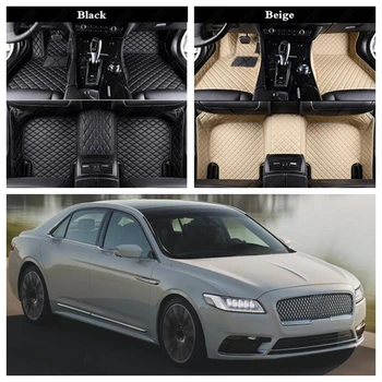 

Custom Car Floor Mats for Lincoln MKX MKZ Continental MKC MKT MKS AMG Automotive Carpet Cover Leather Black Suv Foot Rugs Mat