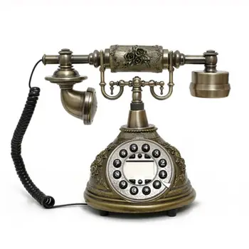 

Vintage dail button Phone Resin Pastoral Style Old Fashioned Handset Telephone