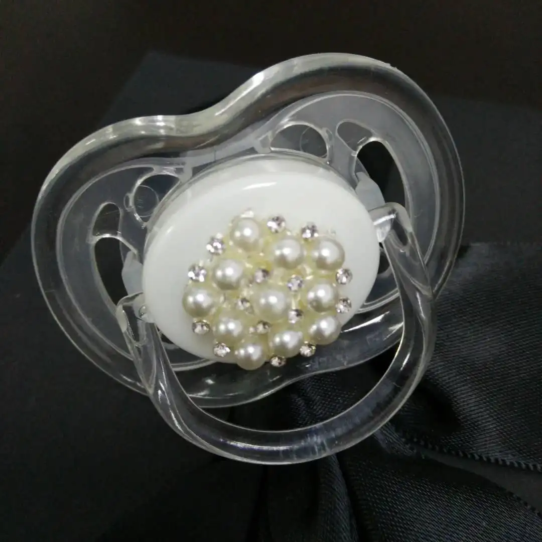 Dollbling Christening Baptism Hair Bows Toddler Boutique Pacifier Baby Girl Shoes Diamond Keepsake Birthday Party Pageant Gift 5