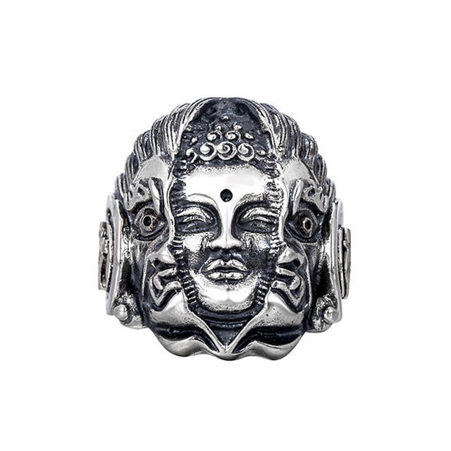 Punk Men Ring Demon Skeleton Hip Hop Rock Locomotive Ring Titanium Steel Alloy Ancient Silver Color Ring Women Jewelry