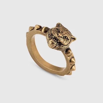 

GU25 Popular wedding jewelry brass Leopard head wedding love zircon ring