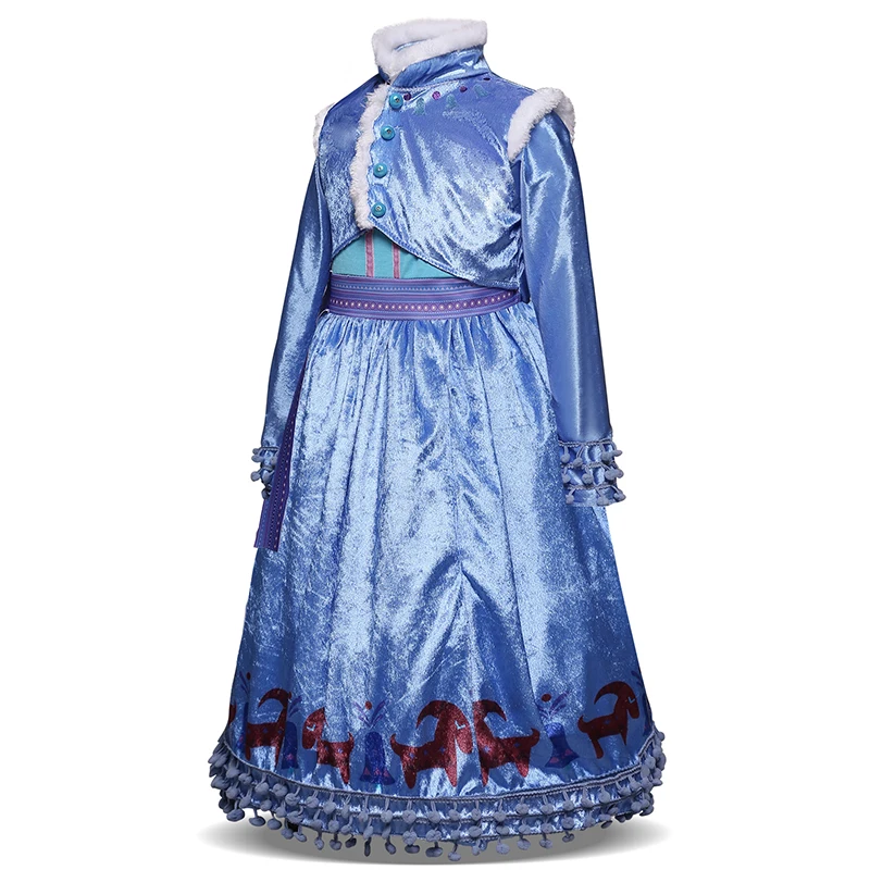 Платье для девочек; платье «Эльза 2»; вечерние платья; Одежда для девочек; платье принцессы Анны, Снежной Королевы для дня рождения; Детский карнавальный костюм «Эльза»