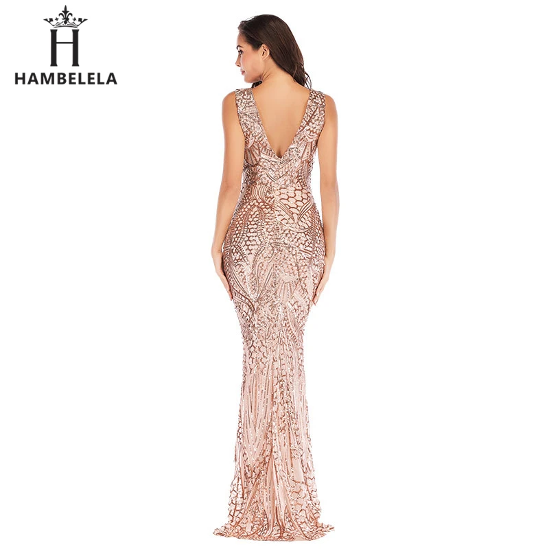 HAMBELELA 2020 Beautiful Angel Wings Sequin Evening Dresses For Women Long Vestido De Festa Evening Gowns Vestidos Elegante (7)