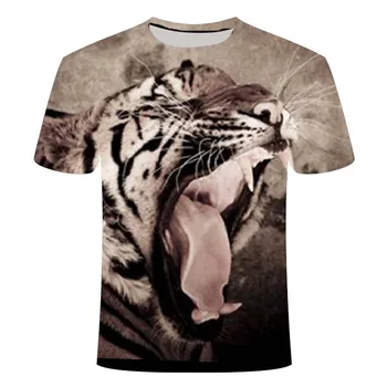 

3D printing lion casual summer new T-shirt men's 2020 fashion O-neck streetwear short-sleeved top 3d T-shirt