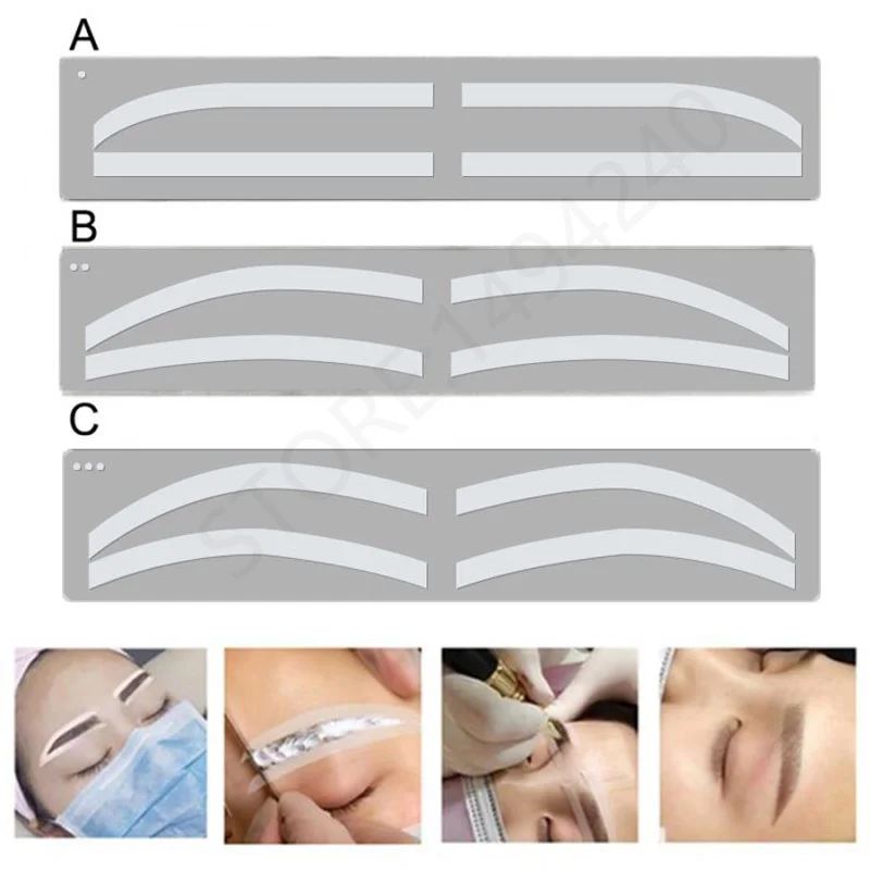 

6 Pair Disposable Eyebrow Tattoo Shaping Auxiliary Sticker Templates Eyebrow Stencil Semi Permanent makeup tool