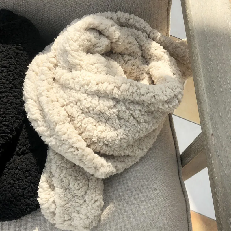 beige SHENGPALAE зимний женский модный толстый теплый однотонный шарф из овечьей шерсти длинный шарф Echarpe Hiver Femme Повседневная Уличная одежда FV591 - Цвет: beige