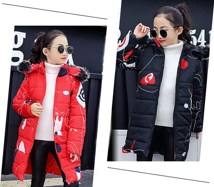 Пальто для девочек г. Новая зимняя детская одежда теплая хлопковая верхняя одежда лучшее детское пальто для девочек, модная верхняя одежда для детей
