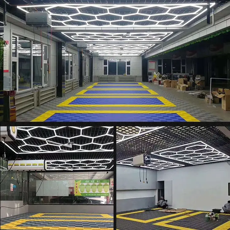 SS-HX-C202 Honeycomb Design hexagon Led Lights Auto Detailing Products Light  Bar for Wash Station Garage Ceiling - SINOSTAR