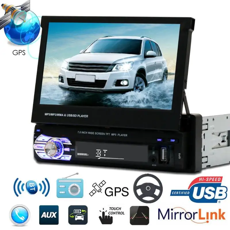 SWM 9601G 7 дюймов автомобильный стерео gps навигатор MP5 плеер bluetooth AUX USB Радио приемник в тире головное устройство