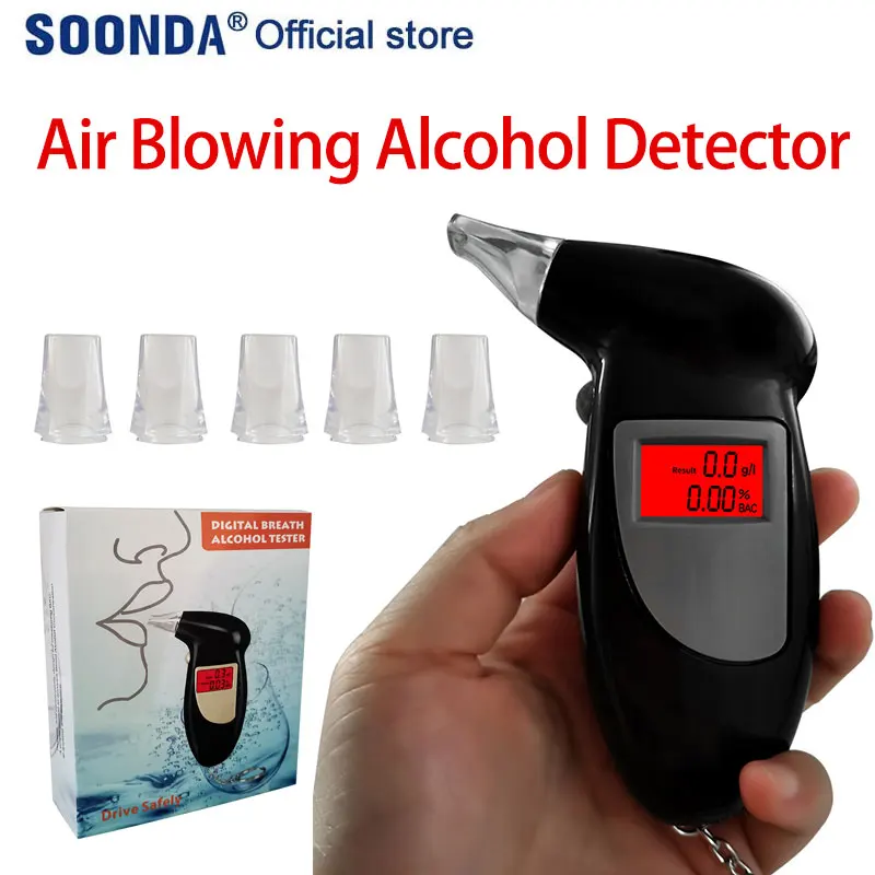 Air Blowing Alcohol Detector Tester Digital Breathalyzer Police Alcotester Backlight Display with box | Инструменты