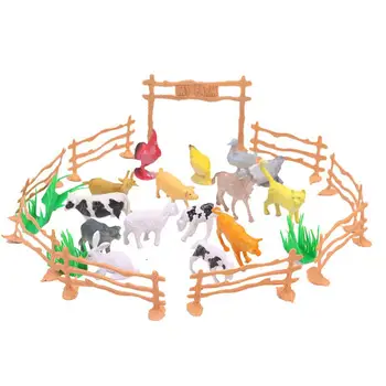 

15Pcs Cow Cattle Animal Fence Model Kids Toy Mini Farmland Landscape Accessories