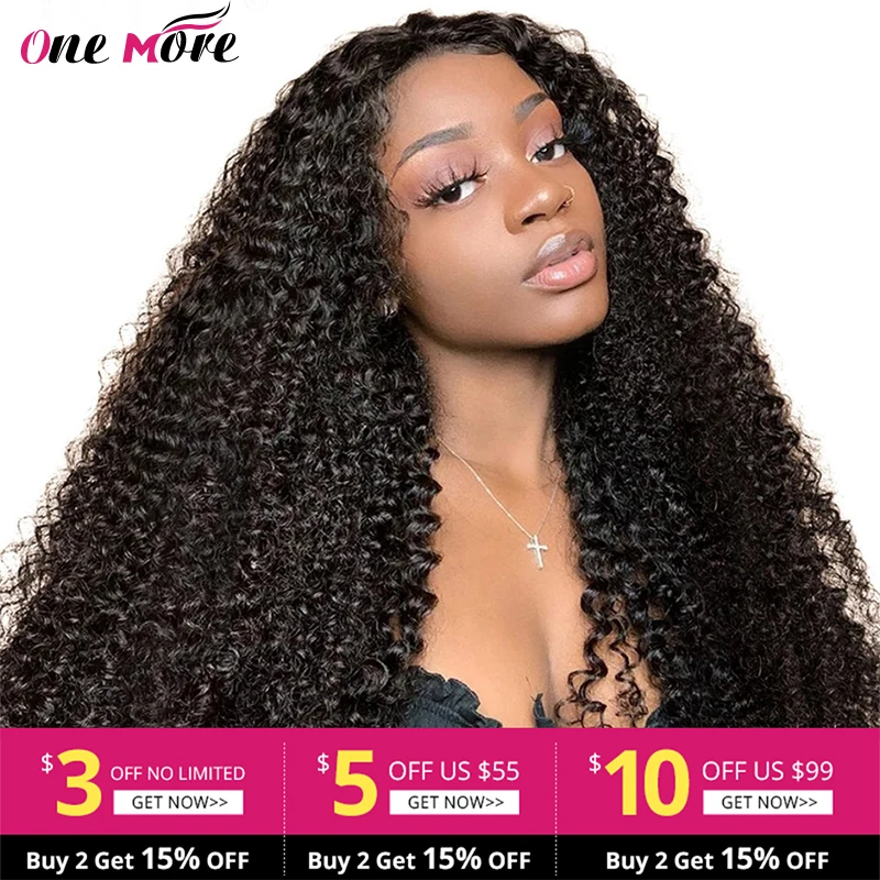 

Mongolian Kinky Curly Human Hair Wigs 360 Lace Frontal Wig 150% Density 13X6 One More Wig Kinky Curly Lace Front Human Hair Wigs