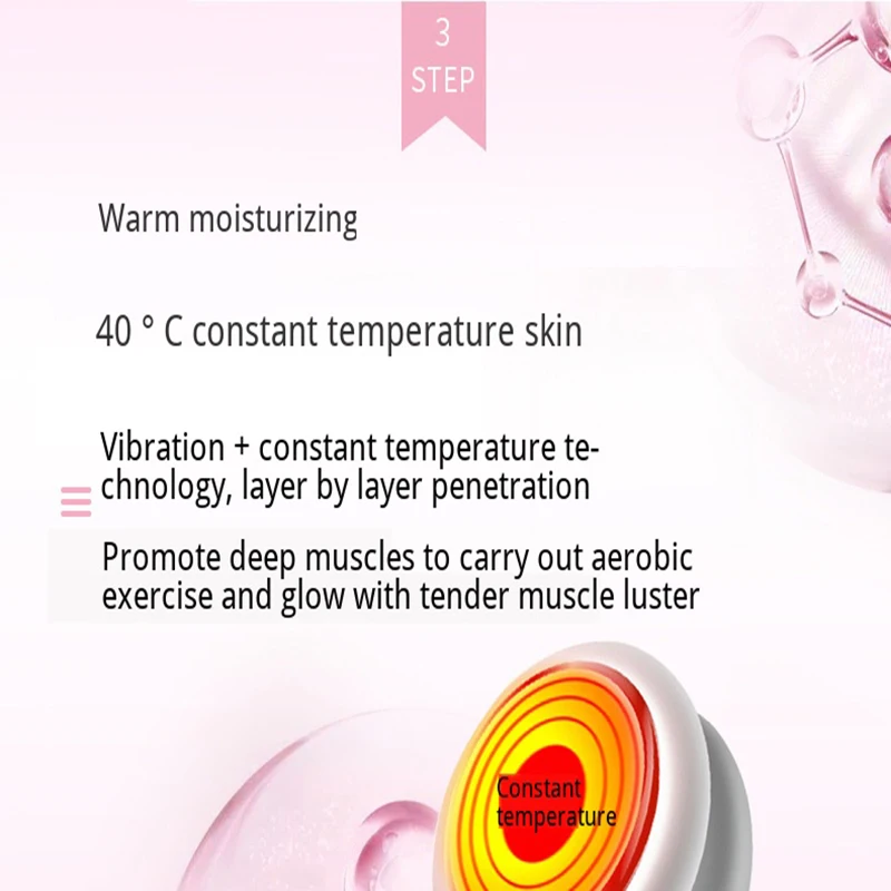 Electronic Heating Ion Introducing Face Beauty machine Portable Vibration Massager For Face Shrink