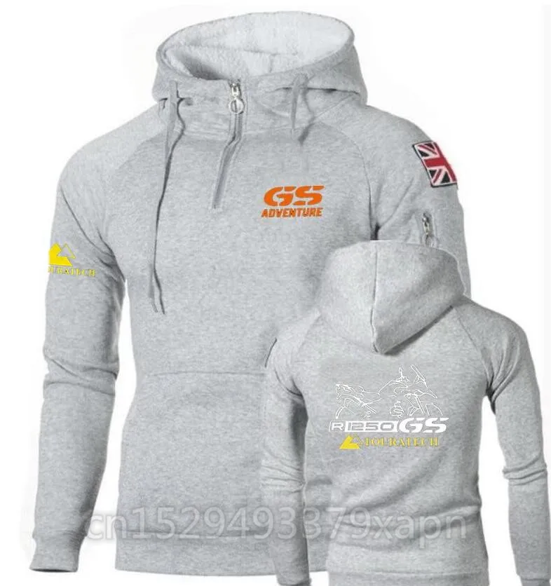 Флисовые мужские толстовки для мотоциклистов R 1250 Gs Спортивная одежда на молнии r1200Gs с принтом "мотоцикл" толстовки зимние хип-хоп мужские спортивные костюмы