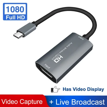 

Plug And Play Portable Teaching HDMI To TYPE C HD 1080P Video Capture Card Broadcasting Record Via DSLR Game Live Streaming
