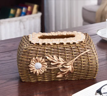 

Classical Chinese Style Tissue Box Coffee Table Decor Accessories Retro Napkin Storage Box Home Napkin Dispenser Home DecorLF982