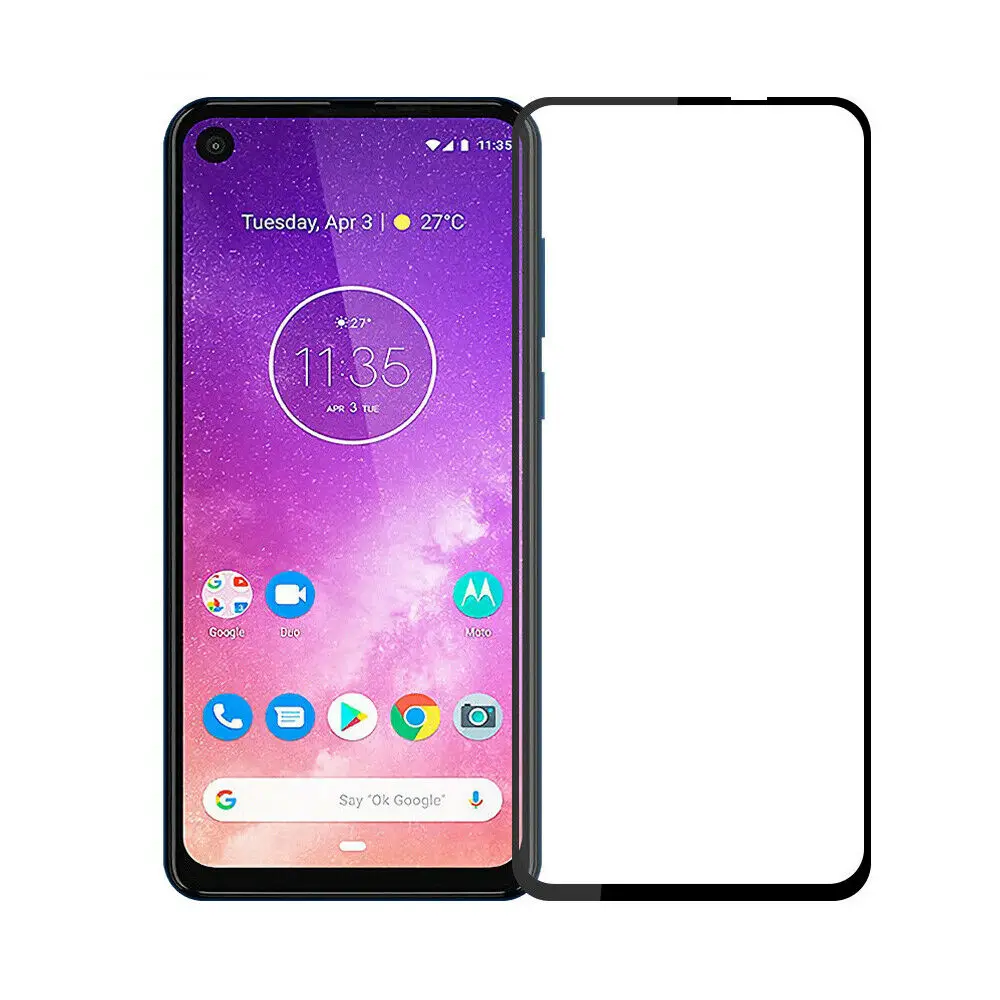 9H полное покрытие закаленное стекло для Motorola Moto One Vision Zoom действие макро экран протектор стекло защитная пленка