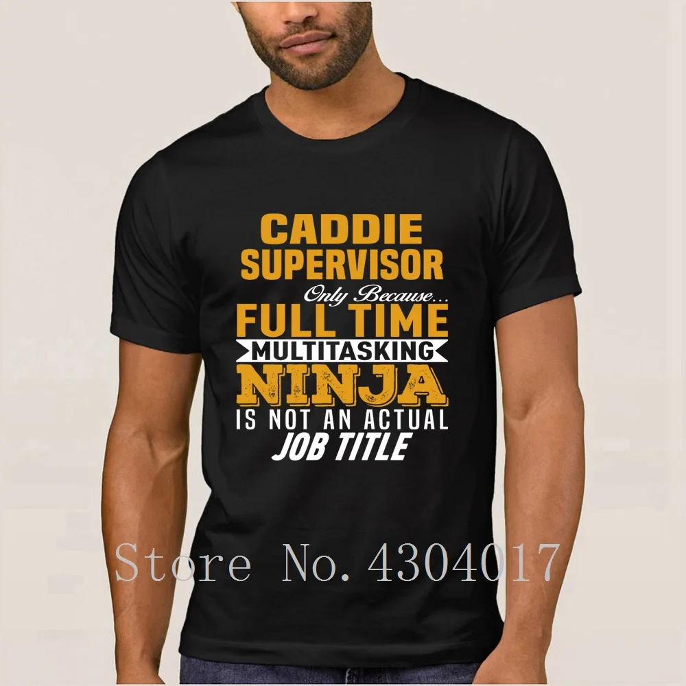Caddie Supervisor T Shirt For Men Short Sleeve Letter Casual Tee Shirt