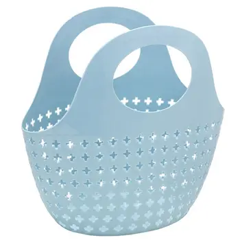 

Nordic Style Software Collapsible Portable Hollow Bath Storage Basket High Quality Plastic Bath Basket Toiletries Storage Basket