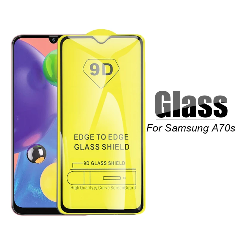 9D полное клеевое Покрытие Закаленное стекло для Samsung Galaxy A70s защита экрана