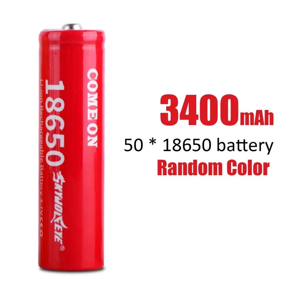 

18650 3400Mah*50 3.7V Flat Head Li-Ion Lithium Rechargeable Battery With Welding Nickel Sheet Batteries