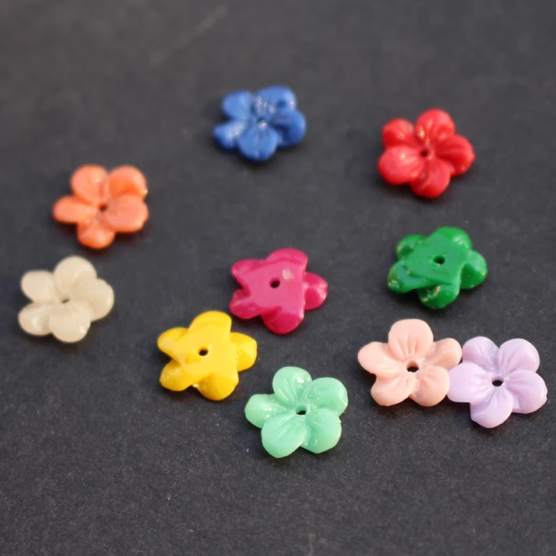 

(20pieces/lot)11mm*2mm Carved Small Sakura Flowers Space parts Multi-colors Synthic Coral Findings for Jewelry making