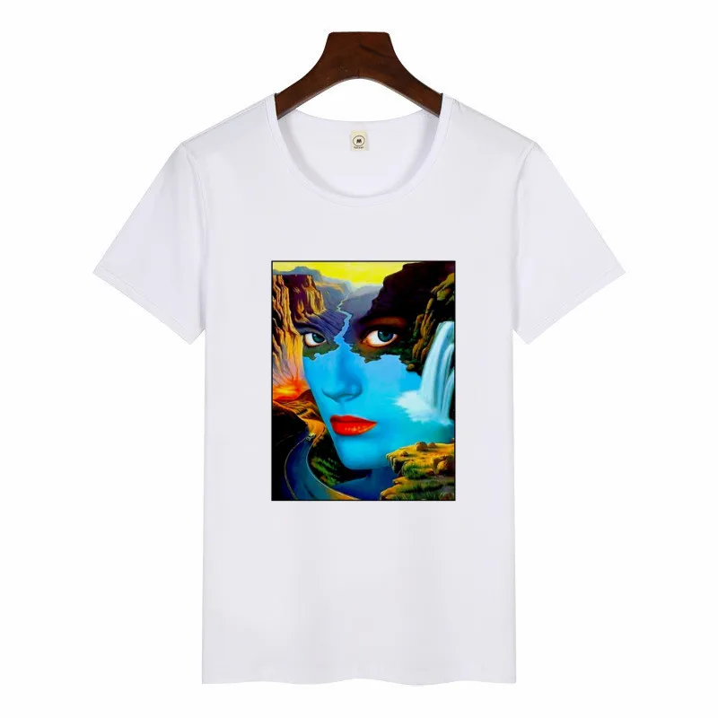 Забавная футболка Salvador Dali Surreal Art эстетические футболки с принтом модная повседневная футболка с круглым вырезом Harajuku топы с короткими рукавами футболка