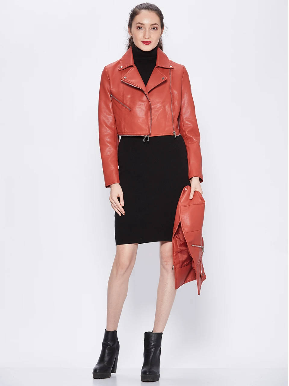 GLO-STORY, модные женские кожаные куртки с поясом, на молнии, с карманами, женские пальто, осень, многоразовая одежда, Женская куртка, WPY-7530