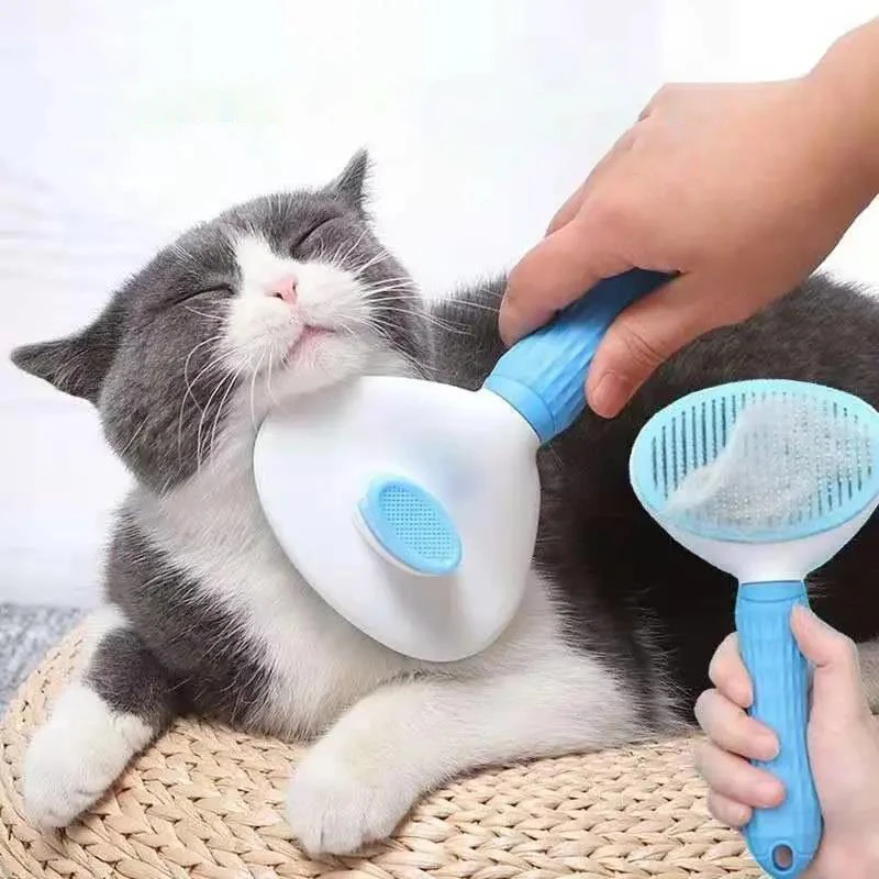 Cat Brush For Shedding, Soft Dog Grooming Tools For Dogs And Cats Pets,  Removes Loose Undercoat, Massage Self Cleaning Slicker Brush, Pink | Dog  Brush And Cat Brush, Pet Grooming Comb, Self