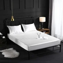 Satin silk elastic Fitted Sheet Luxury bed linen Cover bedding set sheets mattress Protector bedspread bed