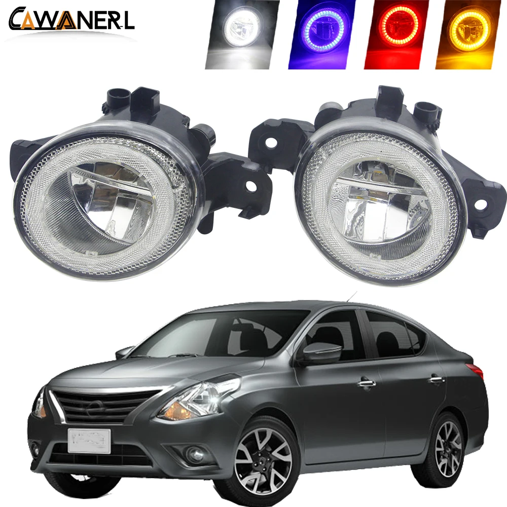 

2 Pieces LED Angel Eye Fog Light H11 Car Front Bumper Fog Lamp Daytime Running Light DRL 4000LM 12V For Nissan Versa 2012-2019